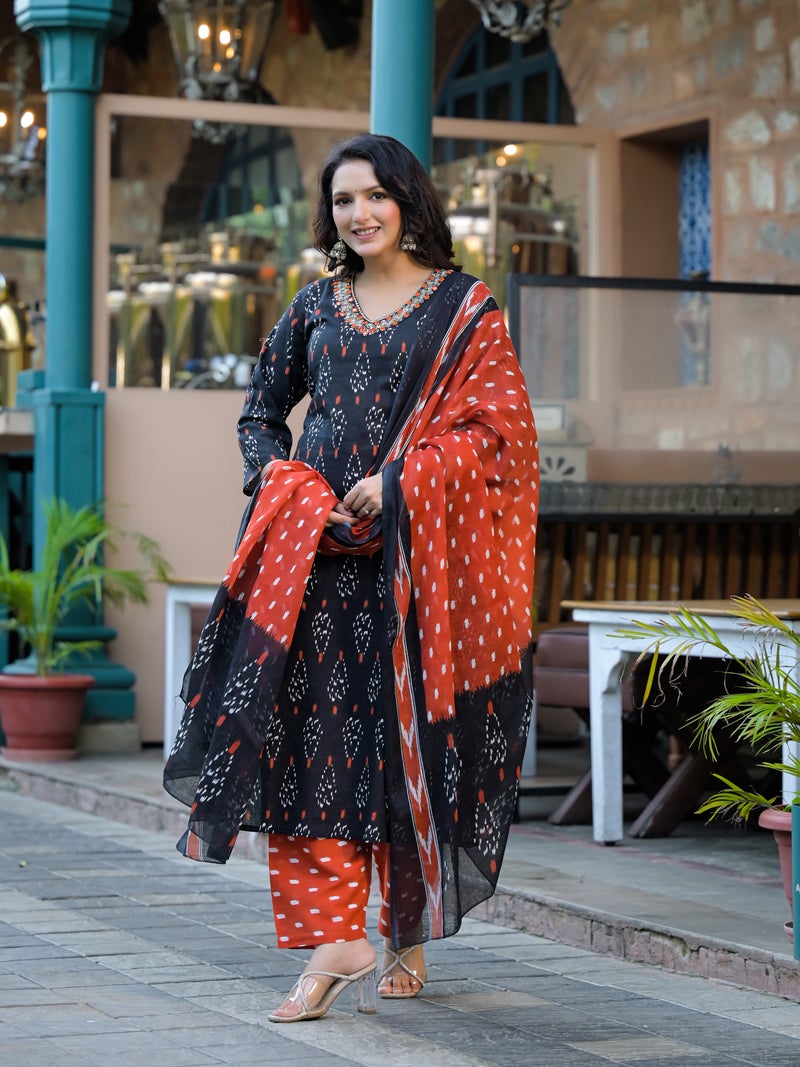Shifory Black Printed Kurti Set for Women - Image 4